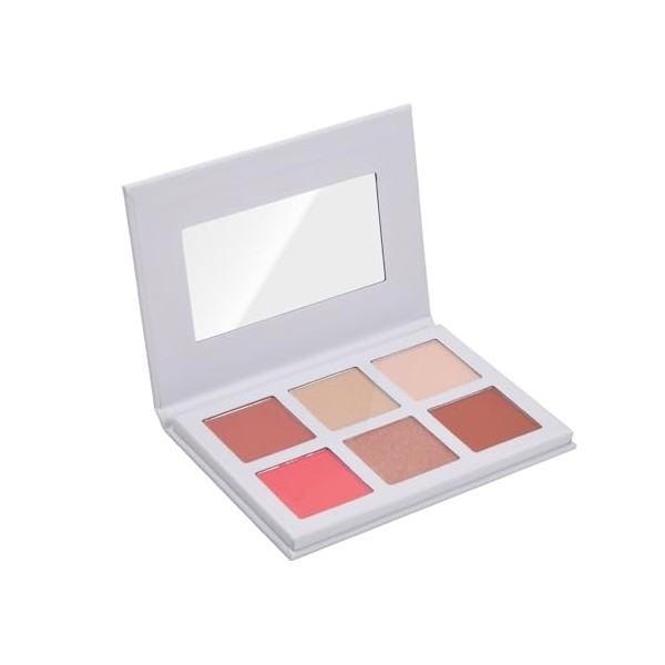 Fard à Joues Mat 6 Couleures, Blush et Fards à Joues Rose Peche, Face Hightlinghter Palette pour Le Visage, Poudre Blush Cont