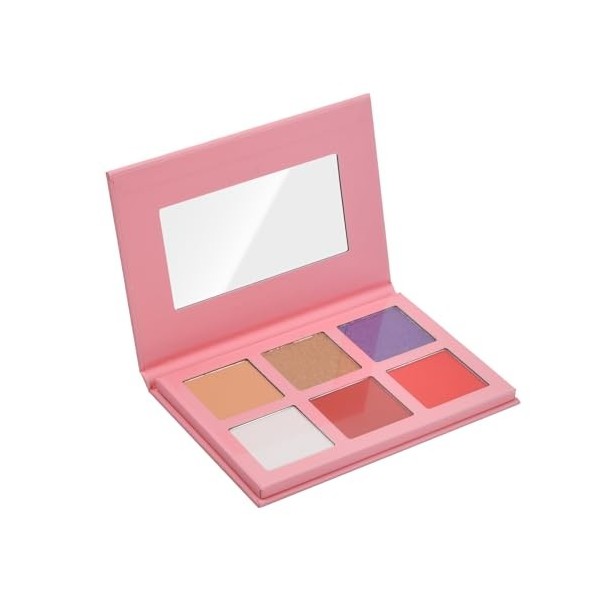 Fard à Joues Mat 6 Couleures, Blush et Fards à Joues Rose Peche, Face Hightlinghter Palette pour Le Visage, Poudre Blush Cont