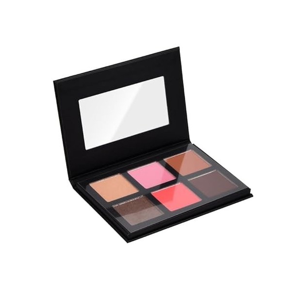 Fard à Joues Mat 6 Couleures, Blush et Fards à Joues Rose Peche, Face Hightlinghter Palette pour Le Visage, Poudre Blush Cont