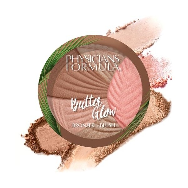 Physicians Formula Butter Glow Bronzer + Blush, 2-en-1 Crémeux Bronzer Poudre avec Blush, Enrichi avec Mélange de Beurre Illu