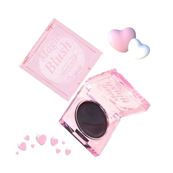 Maquillage Blush Crème,Blush imperméable longue durée pour joues,yeux et lèvres,Formule crème lisse pour les types de peau,Fa