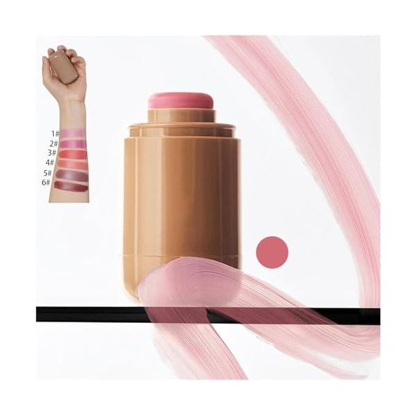 Stick blush de poche, stick blush lisse longue durée polyvalent, adapté aux joues, aux yeux et aux lèvres, formule non grasse