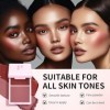 Bestvisse Palette de blush 2 en 1 pour crème et poudre, maquillage compact pour une couleur naturelle longue durée et une app