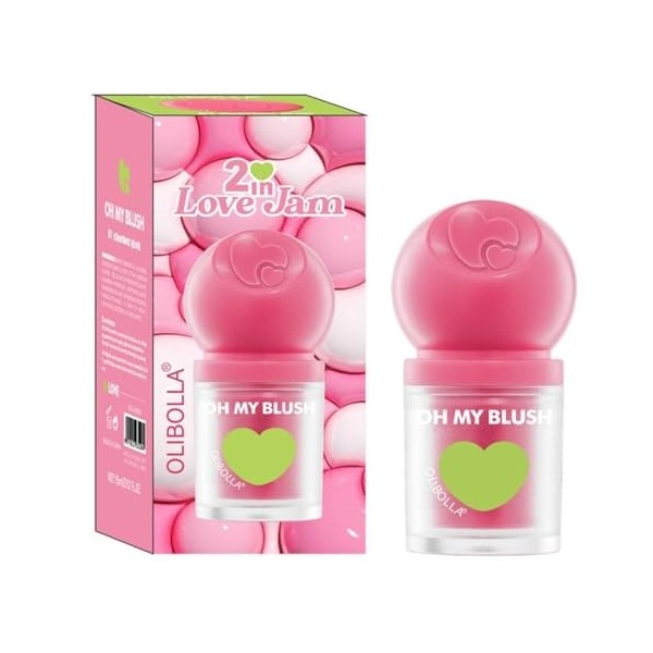 Cute Peach Bâton de blush liquide pour les yeux, les lèvres et les joues, fard à joues mat mat pour maquillage des lèvres + j