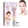 Tkekruh CC Crème 30ml, Color Correcting CC Cream, CC Liquid Foundation, Crème CC dajustement et disolement du Teint SPF50, 