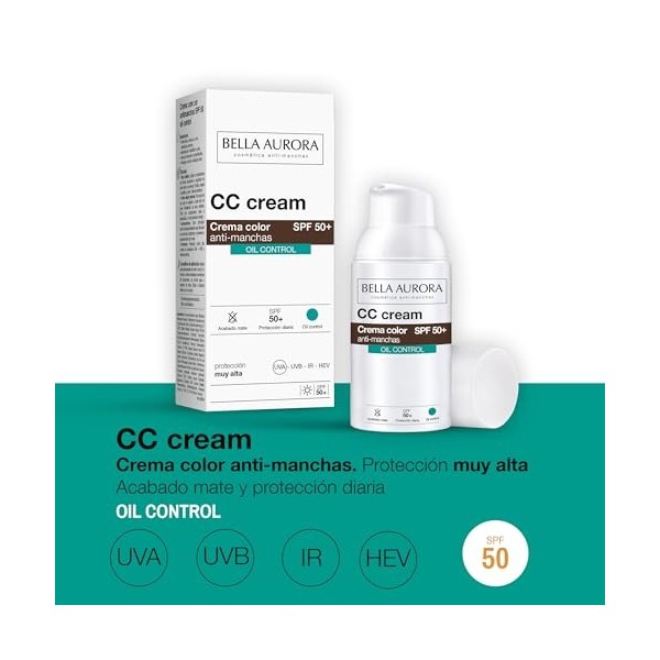 Cc Cream Anti-Manchas Oil Free Spf50 30 Ml