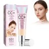 Fond de Teint Couvrant CC Crème, Crème CC ajustant Le Teint, Correcteur de Maquillage Nude Hydratant éclaircissant, Tous Type