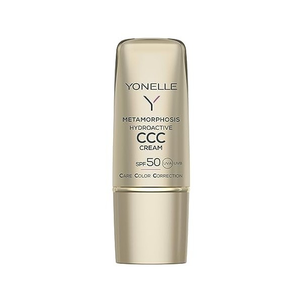 Yonelle Crème Hydroactive CCC SPF50 - Série Metamorphosis - Crème Corrective Matte avec Protection Solaire - Hydrate et dissi