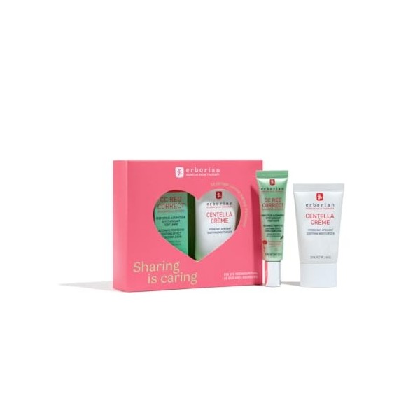 Erborian - Lot de 3 produits : 1 Crème Teintée Anti-Rougeur CC Red Correct - Vert + 2 Centella Cleansing Oil - Rouge - Cosmét