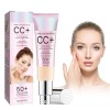 Cotensta CC Cream Foundation 30ml, Ajustement du teint du visage et isolation SPF50, Fond de teint de base avant le maquillag