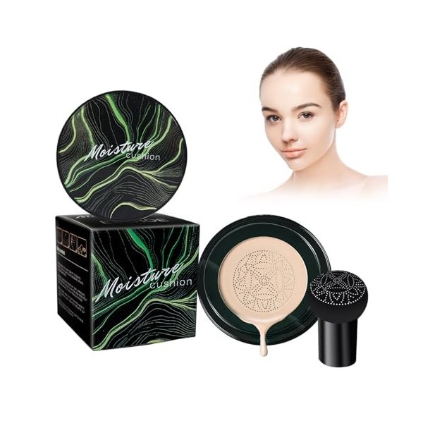 Grower Cc Crème,Mushroom Head Cc Cream,Air Cushion Bb Cream,Correcteur Naturel Éclaircissant,Cc-Luftkissen,Avec Éponge De Maq