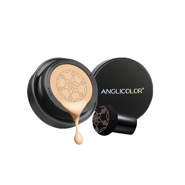 Anglicolor Champignon coussin dair CC crème, hydratant BB Creme Cushion Foundation Cover Fond de teint liquide couvrant comp