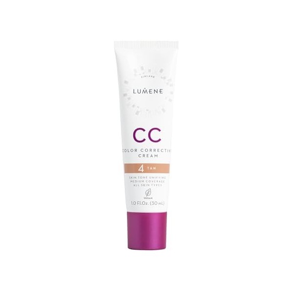 LUMENE CC Cream Crème correctrice de couleur avec SPF 20 et couverture moyenne pour tous les types de peau, végétalienne 30 m