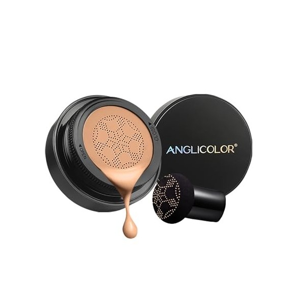 Anglicolor Champignon coussin dair CC crème, hydratant BB Creme Cushion Foundation Cover Fond de teint liquide couvrant comp