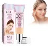 Nmbol Crème Solaire Visage SPF 50+,Hydratant pour le Visage,CC Crème Hydratante Correctrice,Fond de Teint Couvrant CC Crème,C