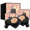 2PCS Mushroom Head Air Cushion Foundation CC Cream Water Feeling Flawless BB Cream Long-Lasting Moisturizing Oil Control, Lig