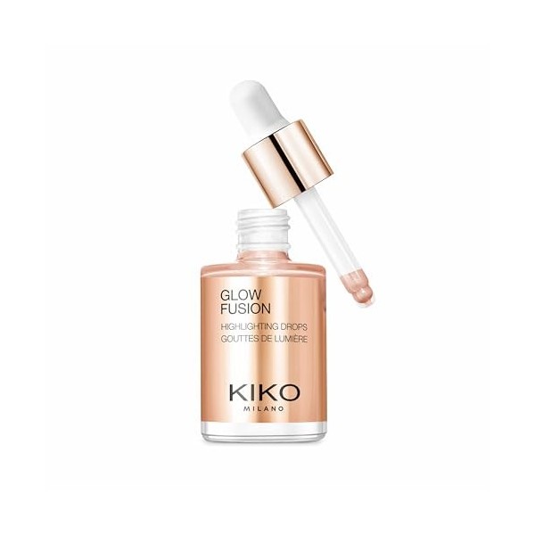 KIKO Milano Glow Fusion Highlighting Drops 02, Enlumineur Liquide Pour Le Visage Au Fini Métallisé