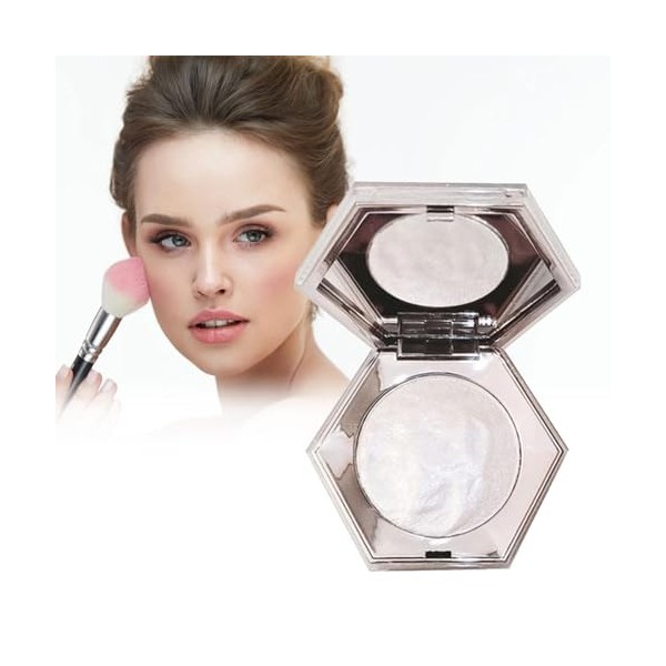 Diamond Highlighter Palette,Mettre en valeur,Face Highlighter Palette,Pearl White Body Cheek Diamond,High Pigment Shiny Powde