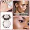 Diamond Highlighter Palette,Mettre en valeur,Face Highlighter Palette,Pearl White Body Cheek Diamond,High Pigment Shiny Powde