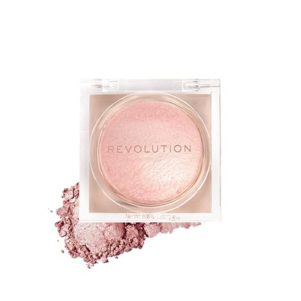 Makeup Revolution Beam Bright Highlighter, All Over Face Glow, Powder To Liquid Formula, 5 Different Shades, Pink Seduction