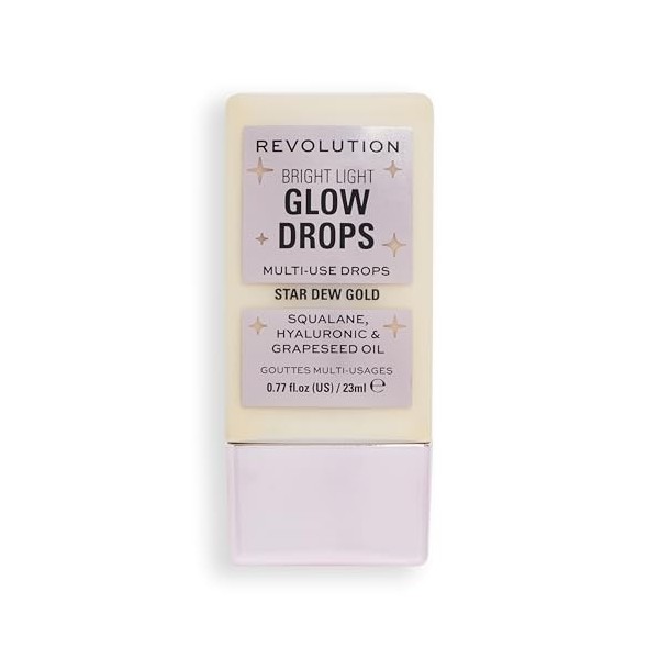 Gouttes Illuminatrices de Makeup Revolution, Highlighter Lumineux, Fini Illuminant, Teinte Rosée Dorée, 23ml