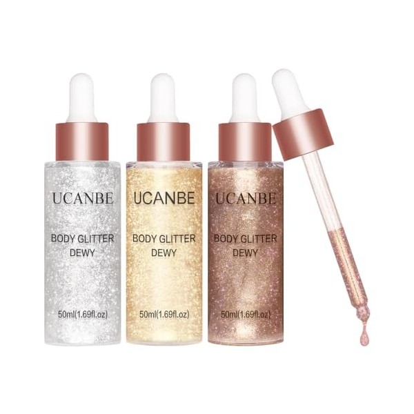 UCANBE Highlighter Liquide Hydratant Illuminateur de Teint Maquillage Highlighter Comme Cadeau de Saint-Valentin 3 Couleurs 