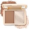 Boobeen 2 Couleurs Fard à Joues Highlighter Contour Makeup Palette, Fard à Joues Contouring Palette Mat et Shimmer, Fard à Jo