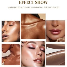 Highlighter Liquide Fond de Teint Visage, Huile Corporelle Scintillante, Shimmer Lotion Pour Le Corps, Léger et Durable Illum