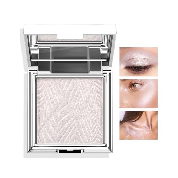 Boobeen Maquillage Highlighter Palette de Poudre Highlighter, Shimmer Illuminator Highlight Contouring Palette Come with Mirr