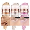 Highlight Poudre Tapotante, Shimmer Visage et Corps Surligneur Poudre Stick, Éclaircissant Contouring Haute Brillance Glitter