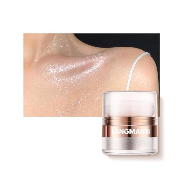 Highlight Poudre Tapotante, Shimmer Visage et Corps Surligneur Poudre Stick, Éclaircissant Contouring Haute Brillance Glitter