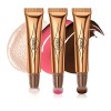 Prreal Lot de 3 surligneurs Contour Blush Beauty Wand avec applicateur à coussin doux, crème lisse, mat, anti-cernes liquide,