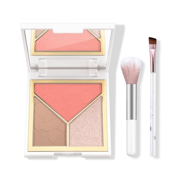 Boobeen Highlighter Contour Maquillage Palette Bronzer Fard à Joues Highlight Contour Powder Set, Matte and Glow Face Illumin