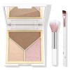 Boobeen Highlighter Contour Maquillage Palette Bronzer Fard à Joues Highlight Contour Powder Set, Matte and Glow Face Illumin