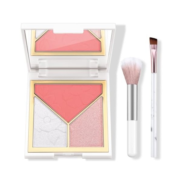 Boobeen Highlighter Contour Maquillage Palette Bronzer Fard à Joues Highlight Contour Powder Set, Matte and Glow Face Illumin