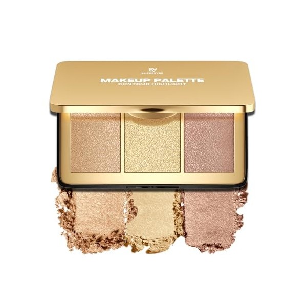 Palette Highlighter FV Éclat Intense, Poudre Illuminatrice Visage & Corps, Pigmentation Métallique, Fusion Parfaite, Cruelty-