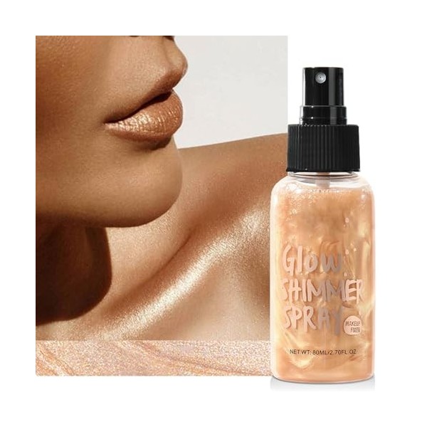 Body Oil Shimmer, Shimmer Lotion Pour Le Corps, Surligneur de Crème Lisse Durable, Body Highlighter, Corps Luminant Huile Liq