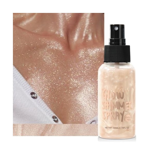 Body Oil Shimmer, Shimmer Lotion Pour Le Corps, Surligneur de Crème Lisse Durable, Body Highlighter, Corps Luminant Huile Liq