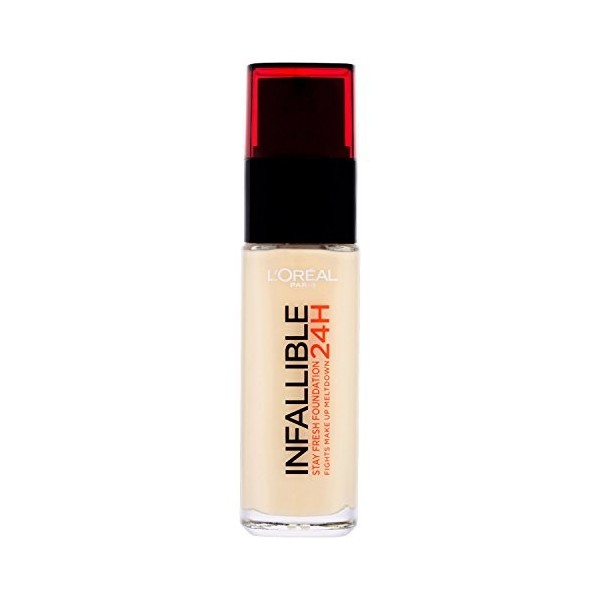 LOréal Paris - Fond de Teint Fluide Infaillible 24h Fresh Wear - Tous Types de Peaux - Teinte, 140 BEIGE DORÉ, 30 ml Lot de