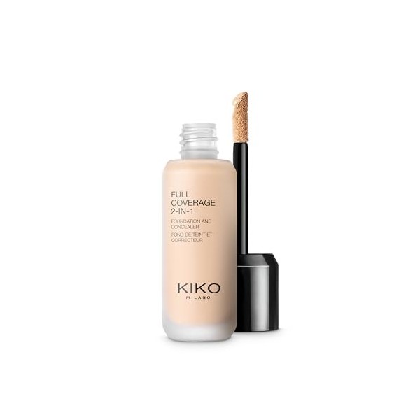 KIKO Milano Full Coverage 2-in-1 Foundation & Concealer 01 - WR 01, Fond De Teint/Correcteur 2 En 1 À Couvrance Élevée