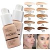 PHOERA Fond de Teint,PHOERA Foundation,imperméable Professional Makeup Fond de Teint Liquide Couvrant Tenue 24h - Matte & Por