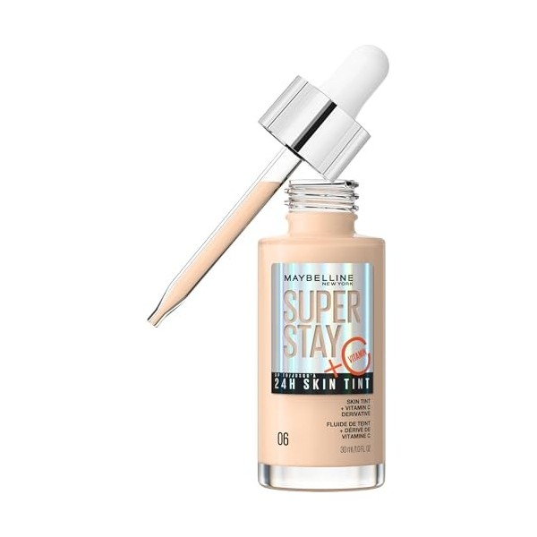 Maybelline New York - Fond de Teint Fluide - Glow & Soin de la Peau - À la Vitamine C - Longue Tenue 24H - Formule Vegan - Su