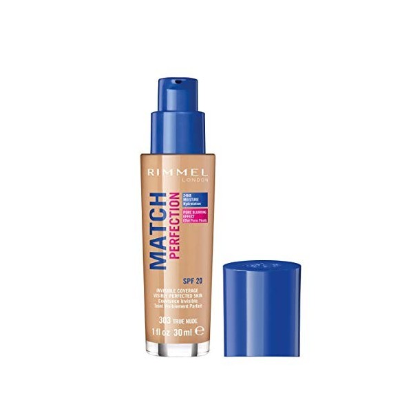 Rimmel - Fond de Teint Match Perfection - Couvrance légère - Hydratation 24h - 201 Classic Beige - 30ml