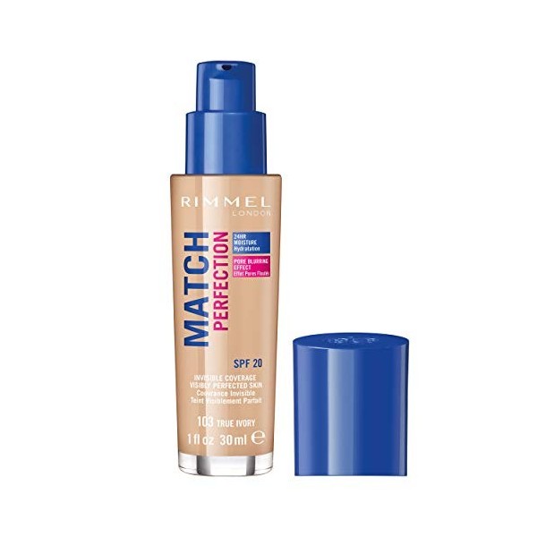 Rimmel - Fond de Teint Match Perfection - Couvrance légère - Hydratation 24h - 201 Classic Beige - 30ml