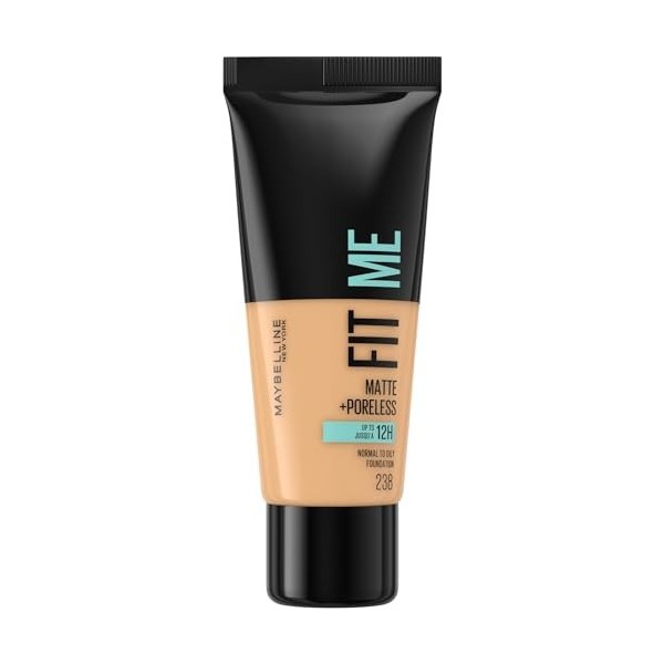 Maybelline New-York - Fond de Teint Fluide Fit Me! Matte & Poreless - Peaux normales à grasses - Teinte : 238 Bronze Doré - 3