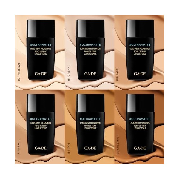 GA-DE Ultramate Long-Wear Foundation, 151 - Sweat-Resistant and No-Transfer Cream Foundation - Face Makeup for Flawless Ultra