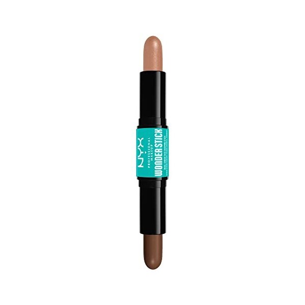 NYX Professional Makeup Stick Highlight et Contour, Double Embout, Définition et Brillance, Modulable et Vegan, Wonder Stick,