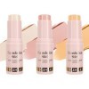 3 Count Matte Foundation Stick Maquillage, Couvrance moyenne, Modulable, Utilisation polyvalente, Crème Correcteur en bâton, 