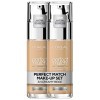 LOréal Paris Perfect Match Lot de 2 fonds de teint liquide à lacide hyaluronique et aloe vera, fond de teint Perfect Match,