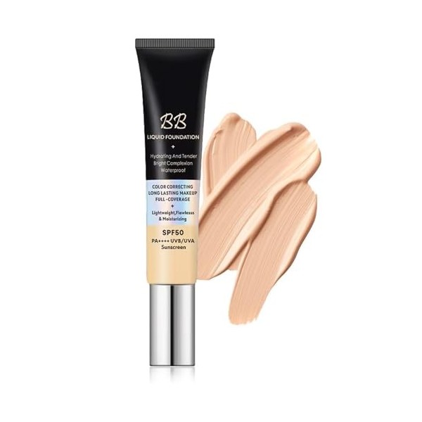 HOUSN Fond de Teint Liquide,BB Crème Pour Teint Sans Défaut,Correcteur,écran Solaire,BB Cream Foundation Matte Medium,Couvran